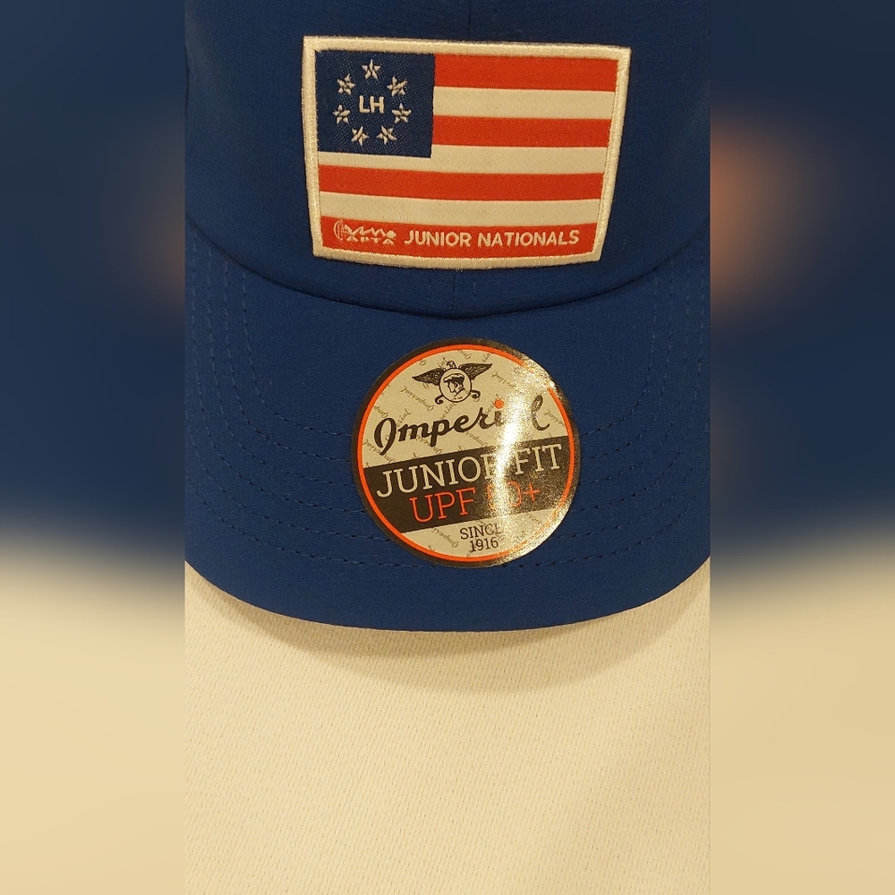 Navy Blue Structured Baseball Cap with Flag Patch - Picture 2 of 6